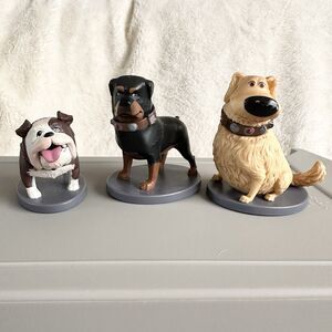 Disney Up Dogs PVC Figures Lot Of 3 Beta Gamma Dug 2.5” Cake Topper Toy Figurine